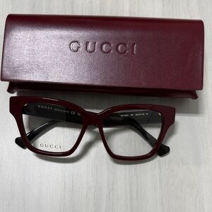 Gucci Women's Deep Burgundy Cat-Eye Glasses GG1302O